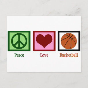 Peace Love Basketball Postcard