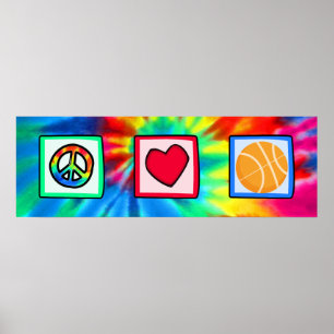 Peace, Love, Basketball Poster