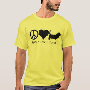 Peace Love Basset Hounds T-Shirt