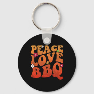 Peace Love Bbq Grillmaster Women Grilling Bbq Meat Key Ring