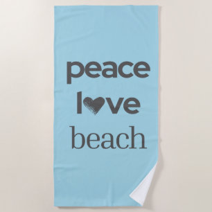 Peace Love Beach - Coastal Blue Ocean Life Pool Beach Towel