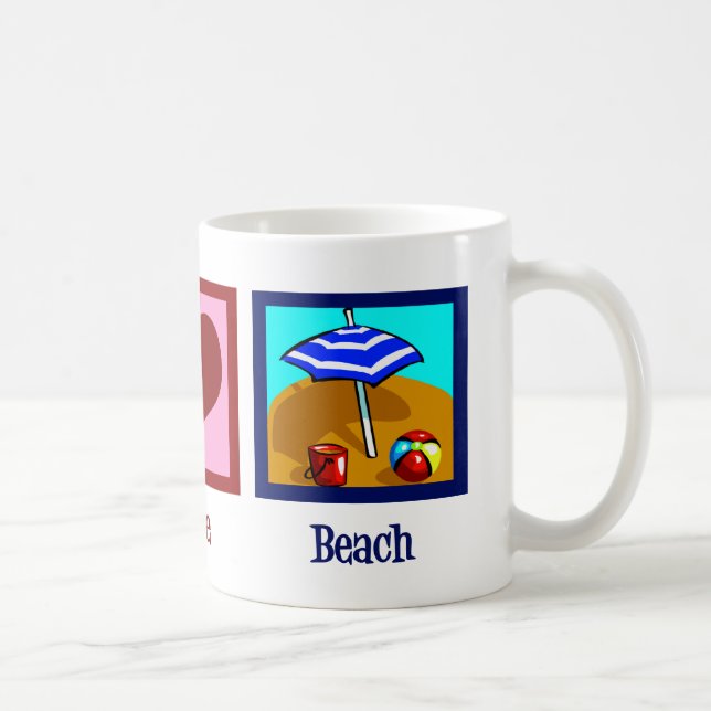 Peace Love Beach Coffee Mug (Right)