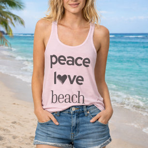 Peace Love Beach Graphic - Coastal Life Scoop Neck Singlet