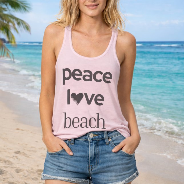Peace Love Beach Graphic - Coastal Life Scoop Neck Singlet (Creator Uploaded)