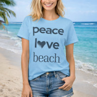 Peace Love Beach Graphic Print -Coastal Ocean Life