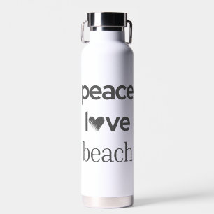 Peace Love Beach Lover Premium Modern Statement Water Bottle