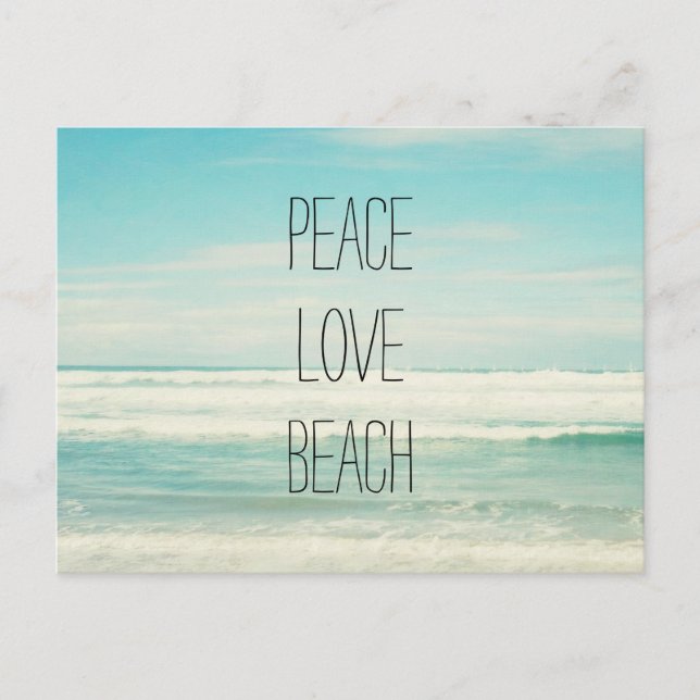 Peace Love Beach Postcard (Front)