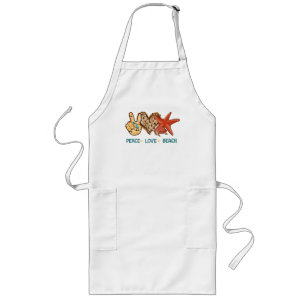 Peace, Love, Beach Summer Vibes Vintage Long Apron