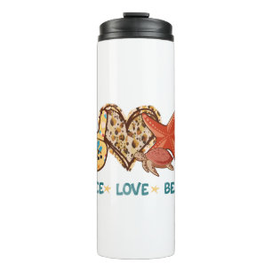 Peace, Love, Beach Summer Vibes Vintage Thermal Tumbler