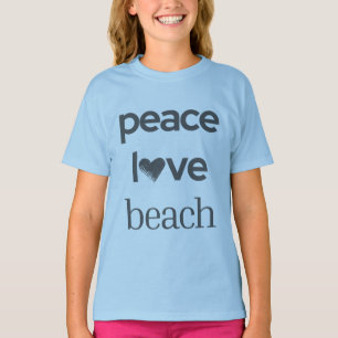 Peace Love Beach   Sun Fun Coastal Graphic Print T-Shirt