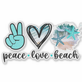 Peace Love Beach Vinyl Sticker – Coastal Vibes