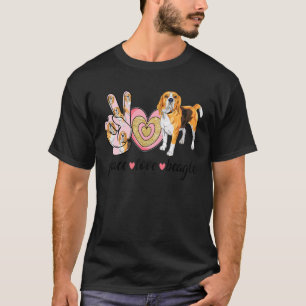 Peace Love Beagle Cute Dog Mom Mother's Day T-Shirt