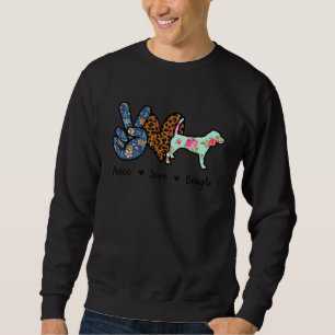 Peace Love Beagle Dog Leopard Sweatshirt