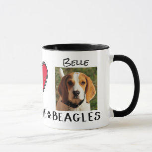Peace Love Beagles Dog Lovers Mug