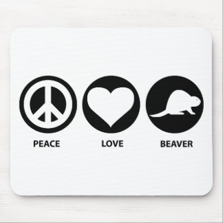 Peace Love Beaver Mouse Pad