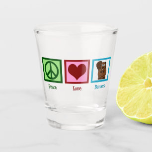 Peace Love Beavers Shot Glass