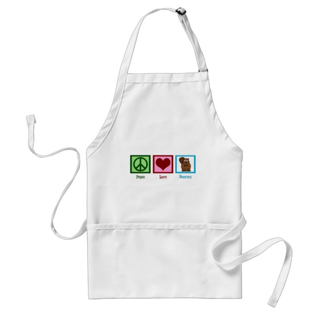 Peace Love Beavers Standard Apron (Front)