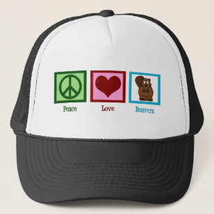 Peace Love Beavers Trucker Hat