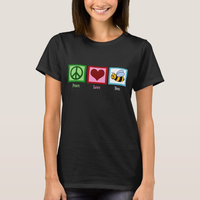 Peace Love Bees Women's Dark T-Shirt (Front)