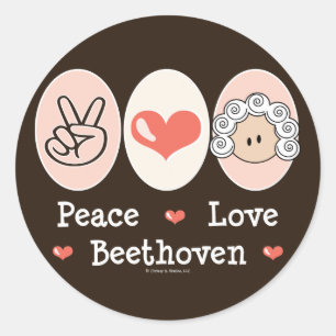 Peace Love Beethoven Stickers
