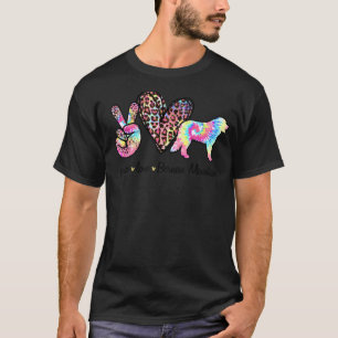 Peace Love Bernese Mountain Tie dye Dog Mothers T-Shirt
