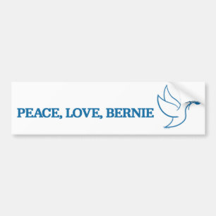 Peace. Love. Bernie. Bumper Sticker
