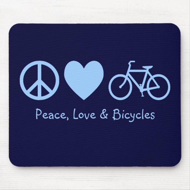 Peace, Love & Bicycles Mousepad (Front)