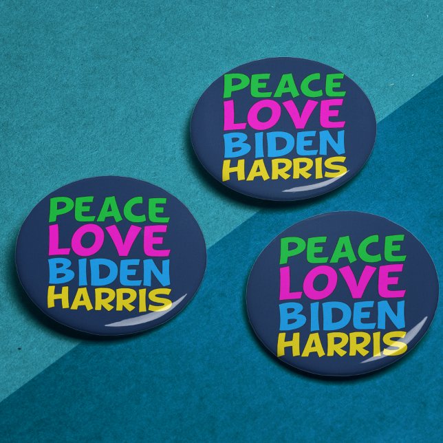 Peace Love Biden Harris 3 Cm Round Badge (Creator Uploaded)