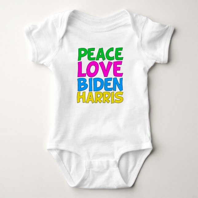 Peace Love Biden Harris Baby Bodysuit (Front)