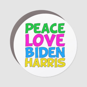 Peace Love Biden Harris Cute Democrat Car Magnet