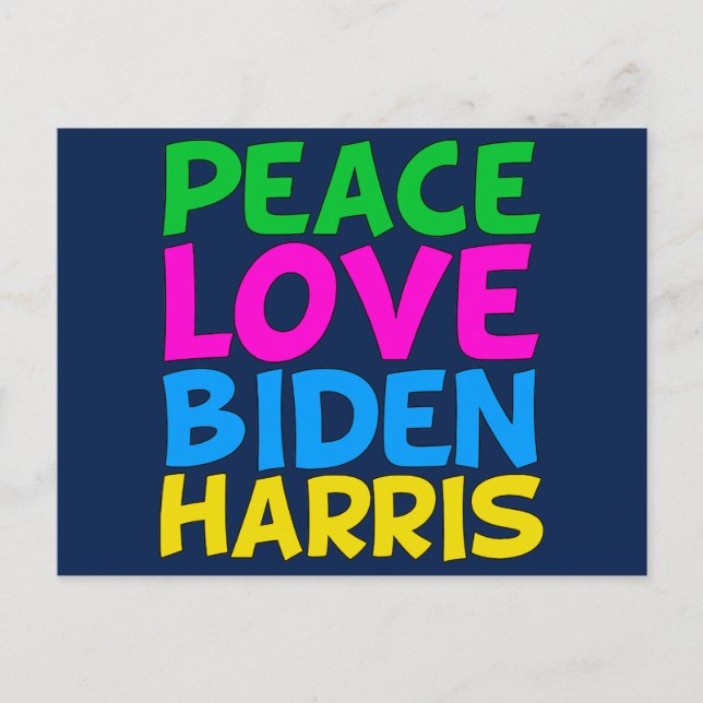 Peace Love Biden Harris Postcard (Front)