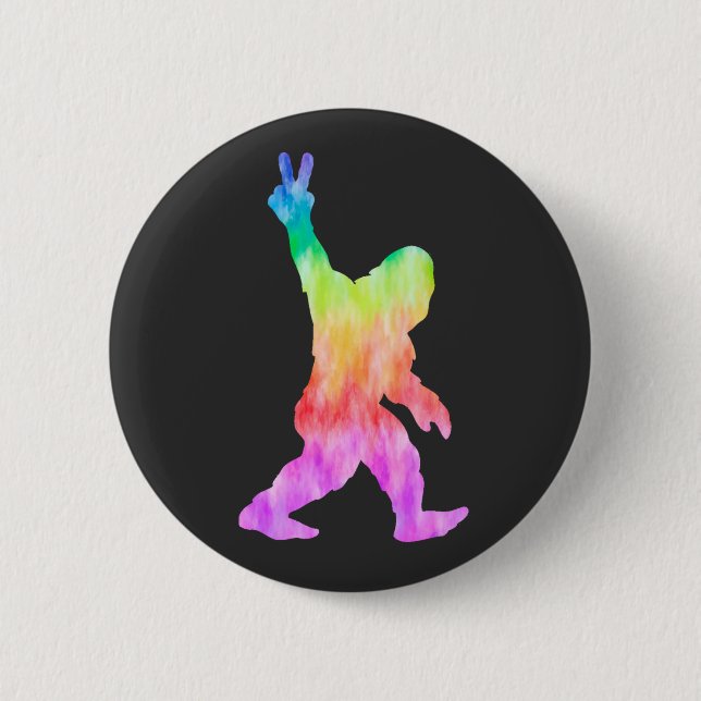 Peace Love Bigfoot   6 Cm Round Badge (Front)