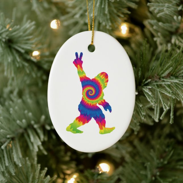 Peace Love Bigfoot - Bigfoot Lovers  Ceramic Tree Decoration (Tree)