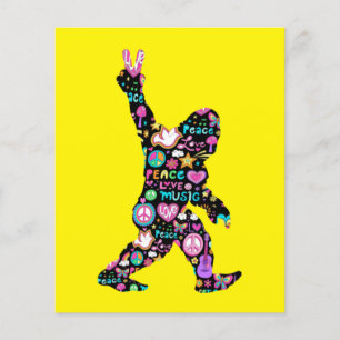 Peace Love Bigfoot Hippie Funny Bigfoot Lover