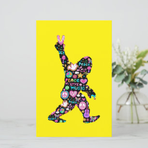 Peace Love Bigfoot Hippie Funny Bigfoot Lover