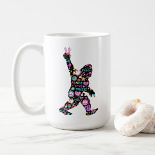 Peace Love Bigfoot Hippie Funny Bigfoot Lover Coffee Mug