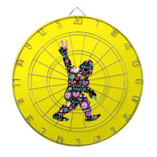 Peace Love Bigfoot Hippie Funny Bigfoot Lover Dartboard