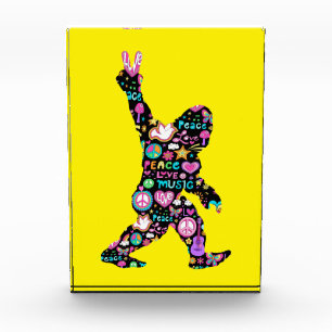 Peace Love Bigfoot Hippie Funny Bigfoot Lover      Photo Block