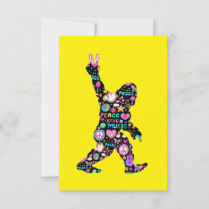 Peace Love Bigfoot Hippie Funny Bigfoot Lover    RSVP Card