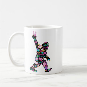 Peace Love Bigfoot Hippie Funny Bigfoot Lover T-Sh Coffee Mug