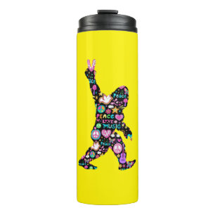 Peace Love Bigfoot Hippie Funny Bigfoot Lover    Thermal Tumbler