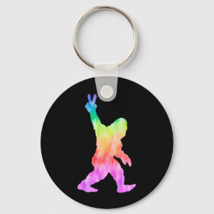 Peace Love Bigfoot    Key Ring