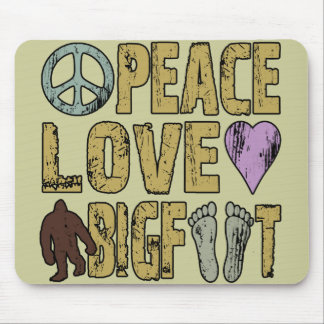 Peace Love Bigfoot Mouse Pad