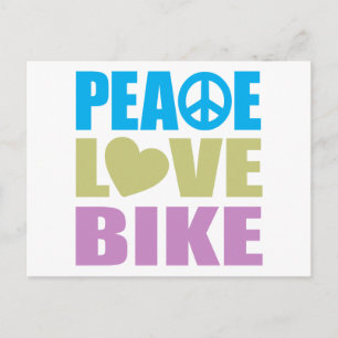 Peace Love Bike Postcard