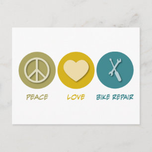 Peace Love Bike Repair Postcard