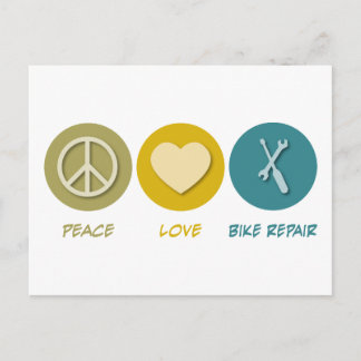 Peace Love Bike Repair Postcard
