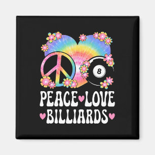 Peace Love Billiards Lover 60s 70s Hippie Outfit B Magnet