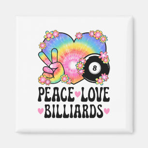 Peace Love Billiards Lover 60s 70s Hippie Outfit B Magnet