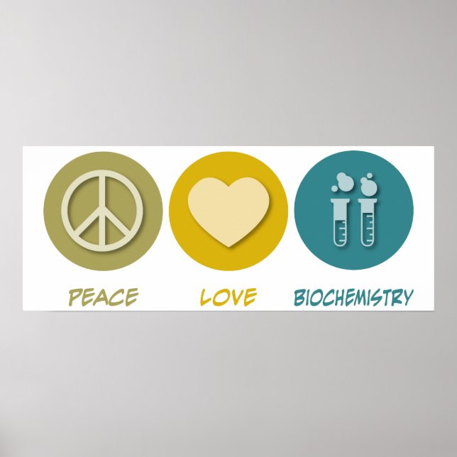 Peace Love Biochemistry Poster (Front)