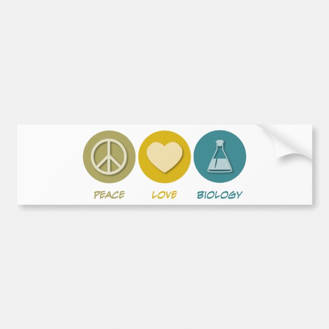 Peace Love Biology Bumper Sticker (Front)